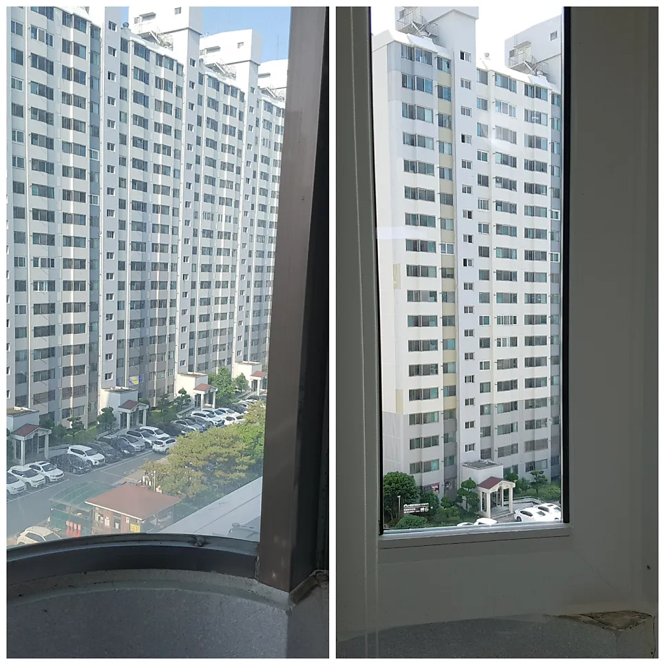 광주 서구 금호동 중흥아파트 KCC 창호 시공 사진 5 — 마감부분까지 꼼꼼히 신경을 썼습니다