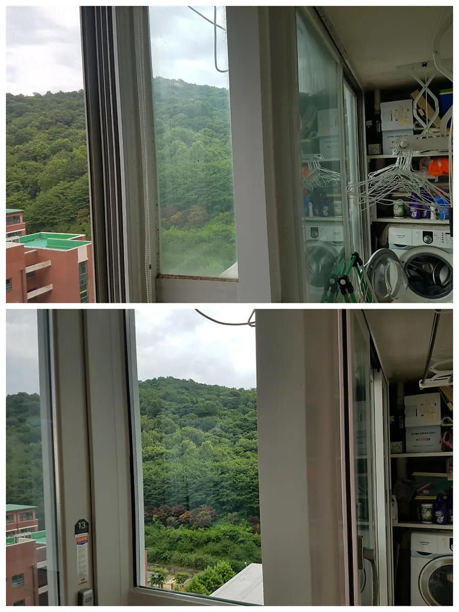 광주 서구 풍암동 호반아파트 KCC 창호 시공 사진 5 — 불편했는데 고정손잡이까지 달아 주셨네요