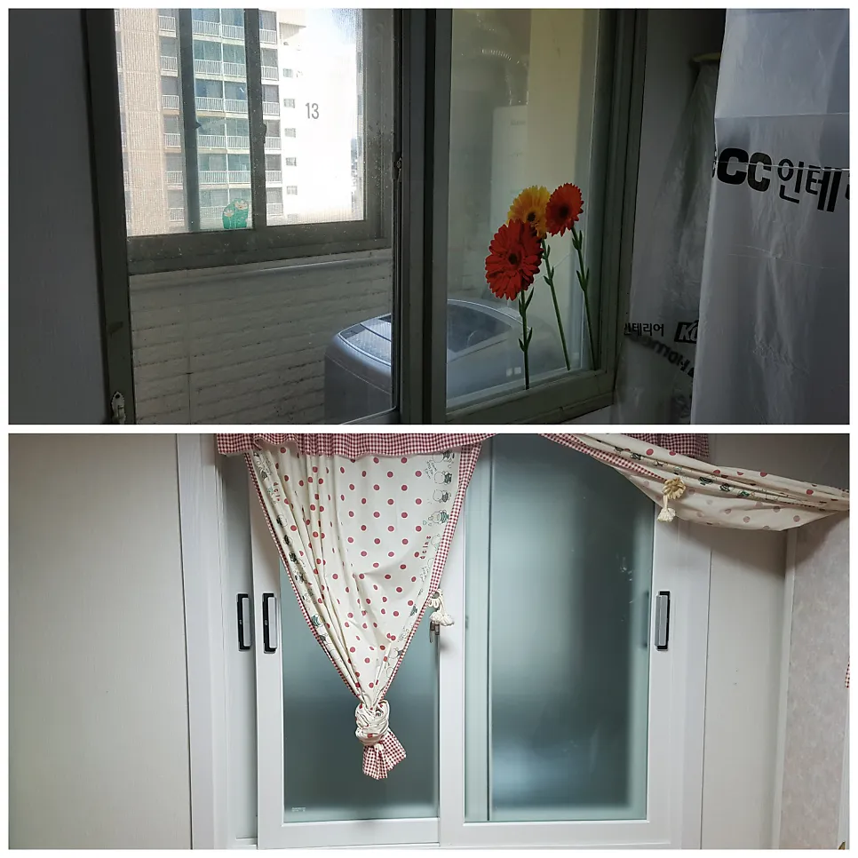 광주 남구 주월동 주월동현대 KCC 창호 시공 사진 5 — 고객분이 매일 창밖을 훤히 보시고 싶어하시네요