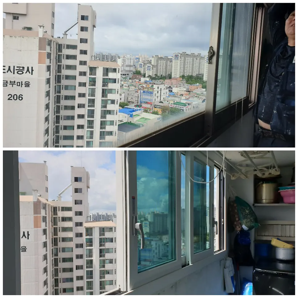 광주 서구 금호동  KCC 창호 시공 사진 2 — 깨끗하게 백색으로 시공되어 아늑한고 깔끔합니다